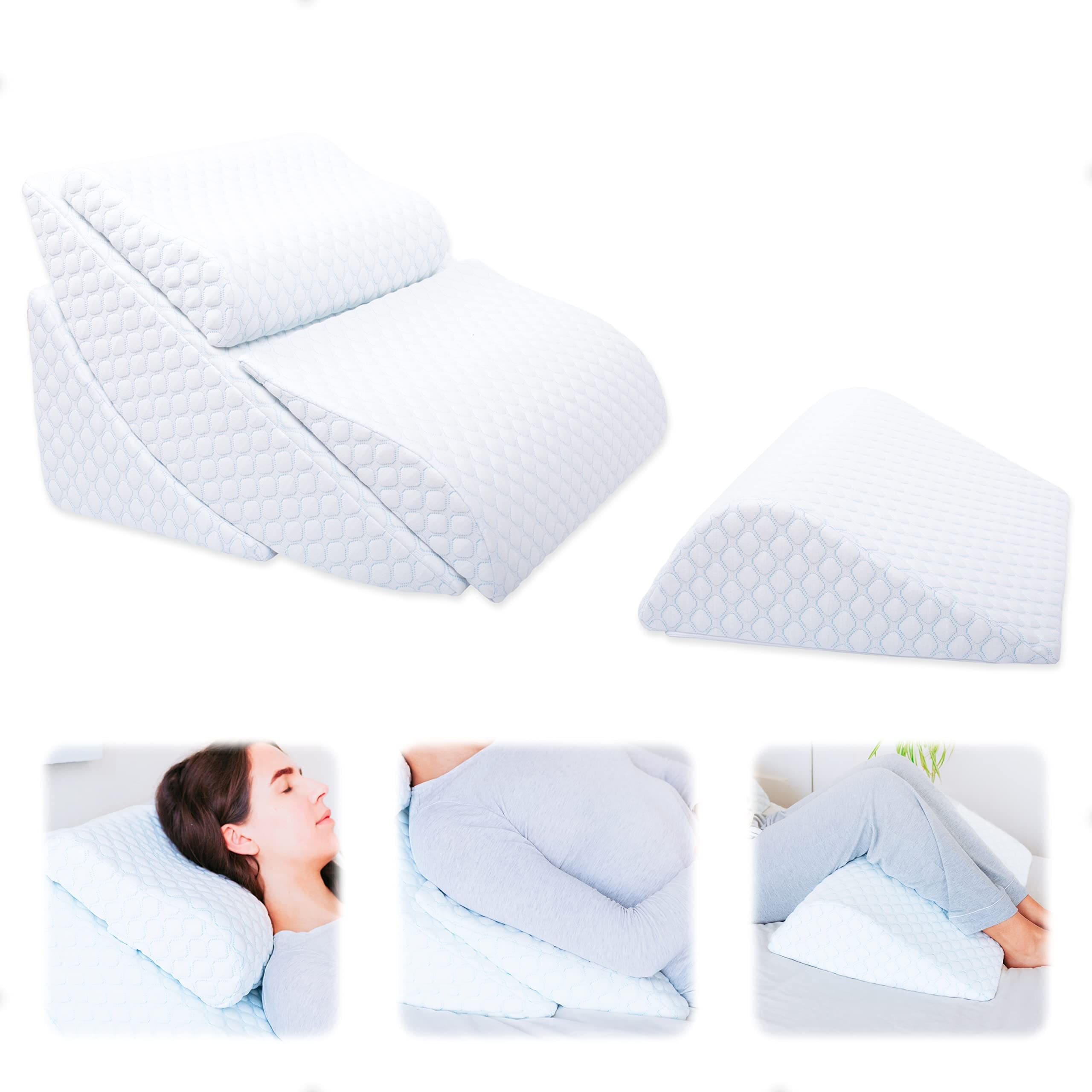 Orthopedic Bed Wedge Pillow Set Adjustable Wedge Pillow for Surgery Recovery Memory Foam Wedge Pillows for Sleeping Acid Reflux Bed Bath Beyond 40040519