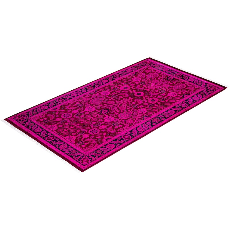 Overdyed, One-of-a-Kind Hand-Knotted Area Rug - Pink - 3' 1" x 5' 5"