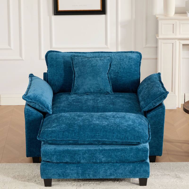 GDF Studio - Cloud Modern Chenille Upholstered Single Seat Sofa with Double-Layer Cushion for Living Room