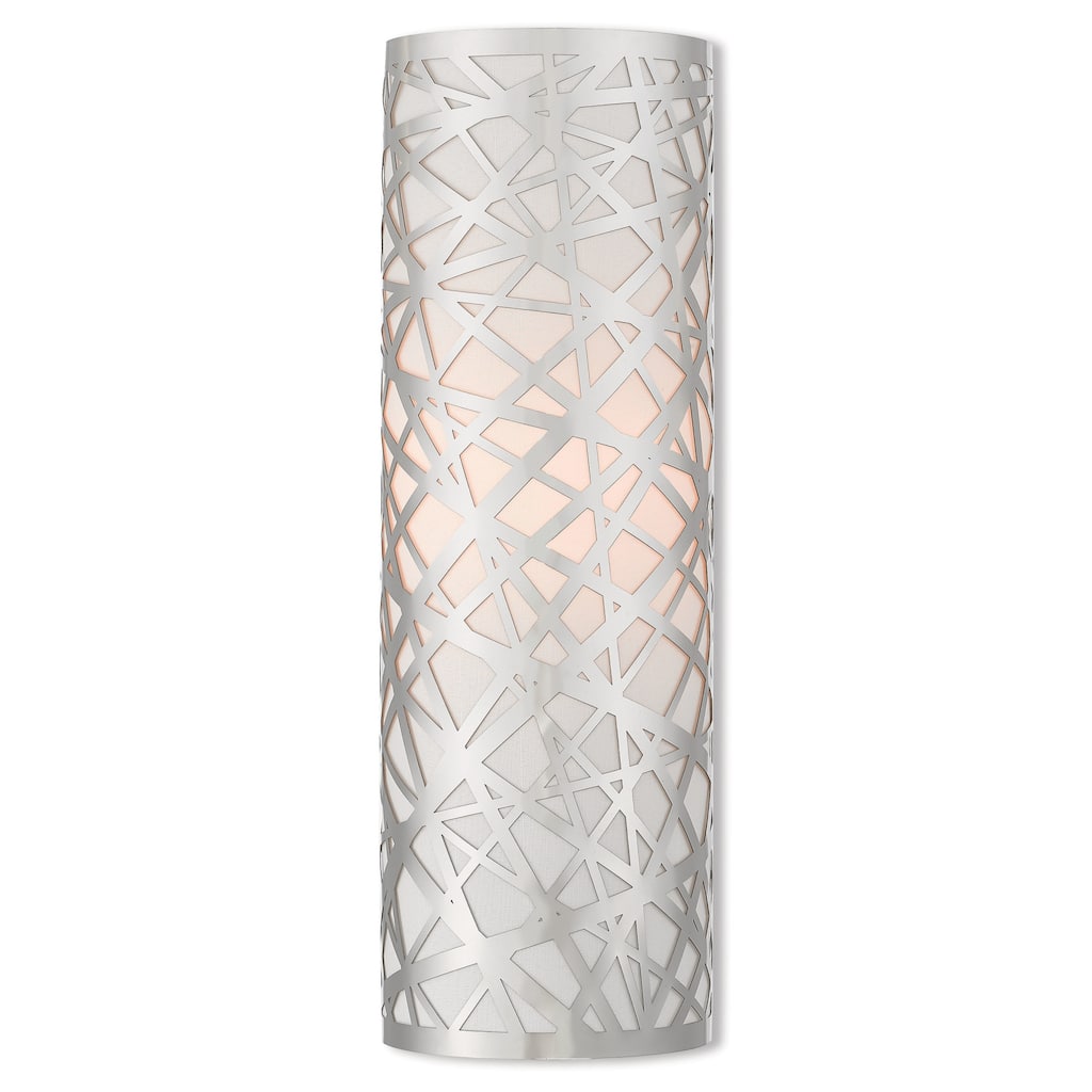 Livex Lighting Allendale Single Light 15" Tall Wall Sconce with Fabric