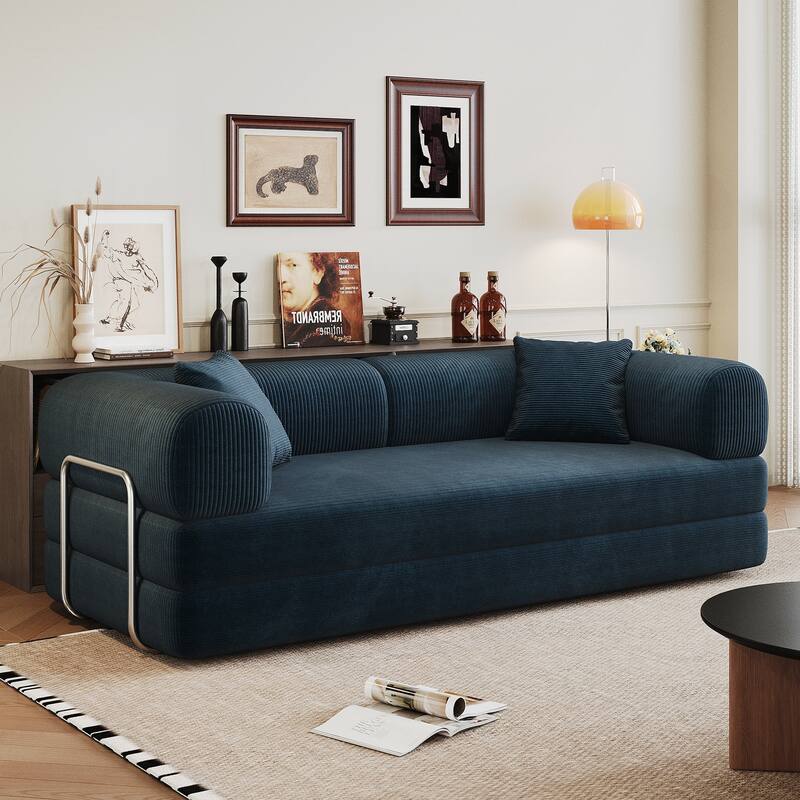Compression Sofa,Convertible Floor Sofa Bed-with Pillow Back Support Armrest,Comfy Futon Couch Sleeper Bed
