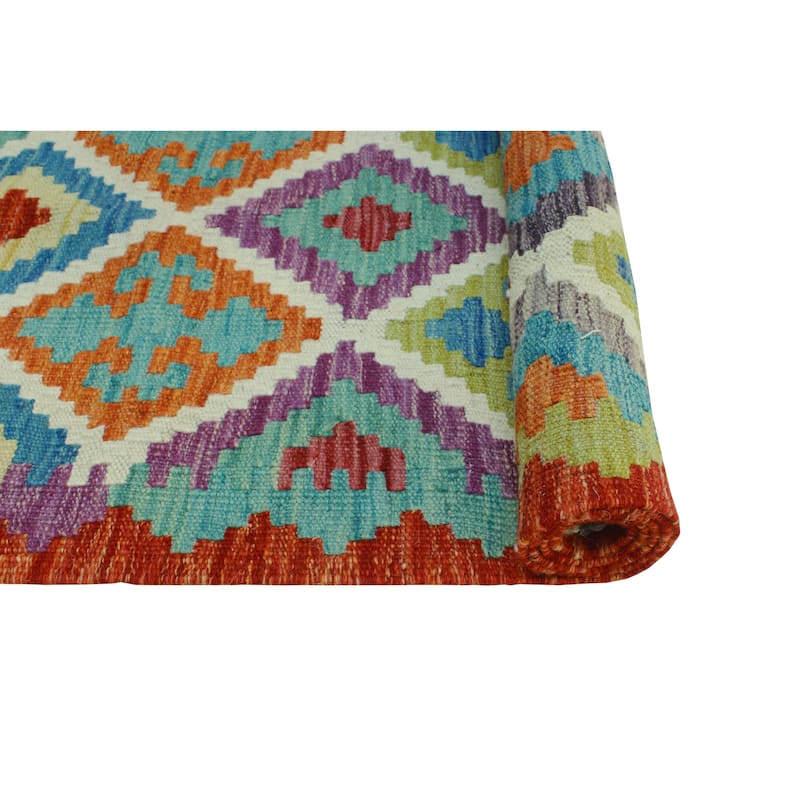 Flatweave Marlie Red/Ivory Rug - 3'3" x 4'10"