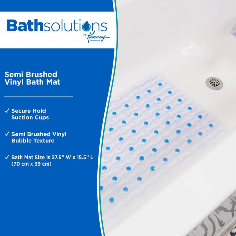 Kenney Semi-Brushed Bath, Shower, and Tub Mat, 15.5" W x 27.5" L