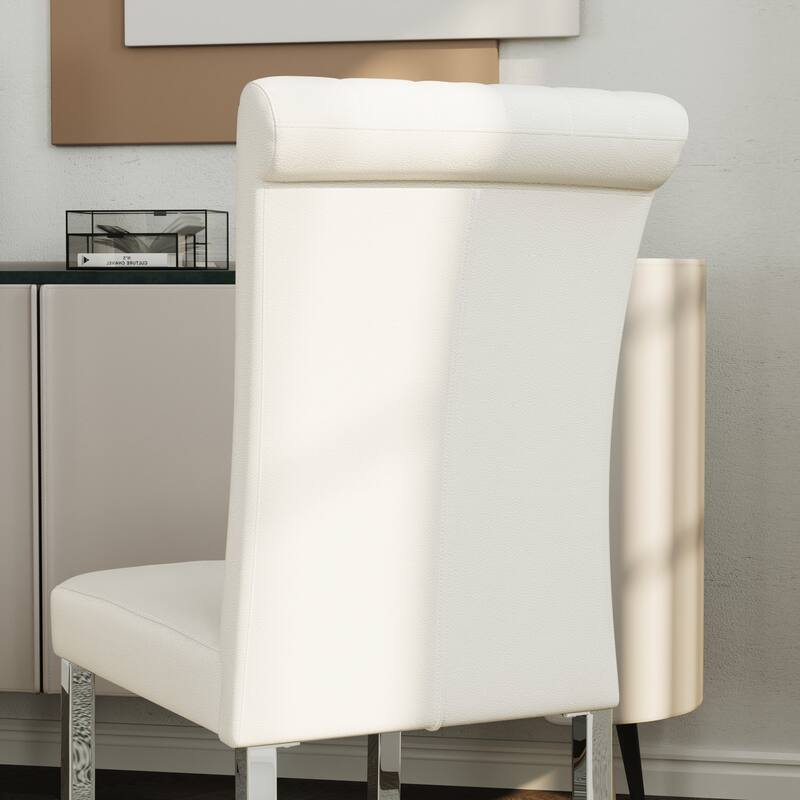 Luxury Dining Table Set with PU Leather Dining Chairs