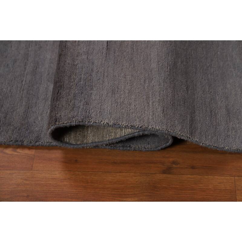 Blue & Grey Gabbeh Oriental Runner Rug Handmade Wool Carpet - 2'8"x 8'0"