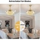 preview thumbnail 7 of 26, 48 in. Indoor Modern Ceiling Fan with Light Gold Retractable Crystal Chandelier Fan with Remote for Kitchen Living Room