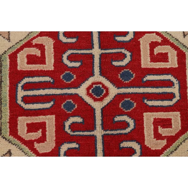 Traditional Oriental Kazak Area Rug Handmade Wool Carpet - 6'5" x 9'2"