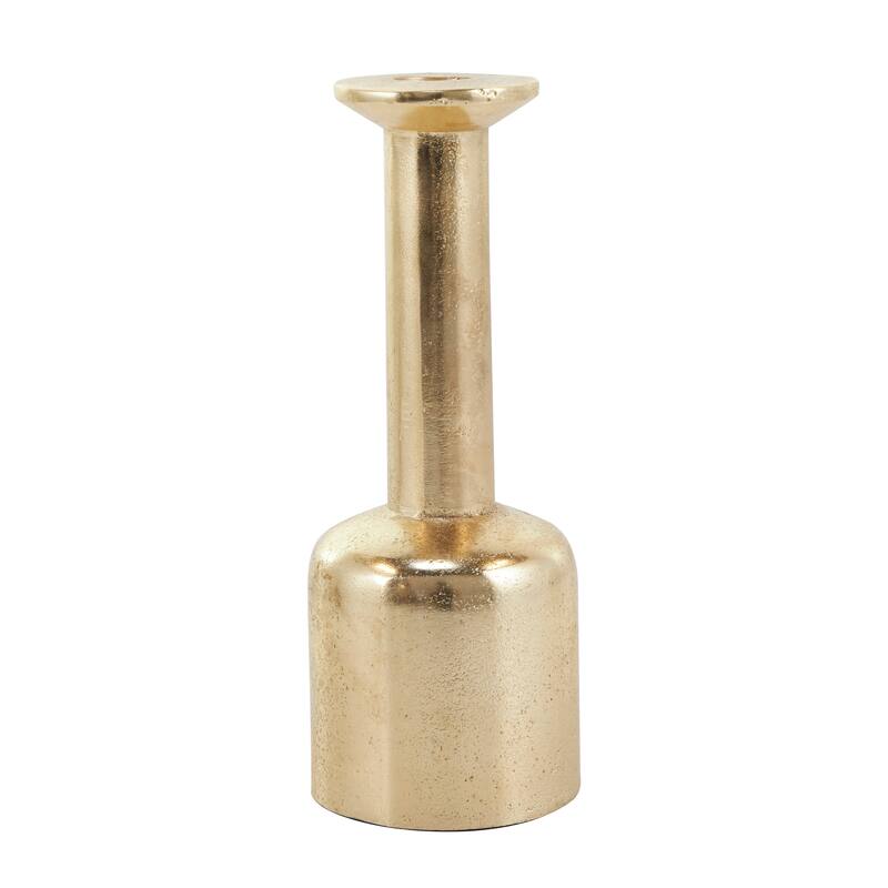 Gold or Silver Aluminum Metal Candle Holder with Rounded Bases (Set of 2)