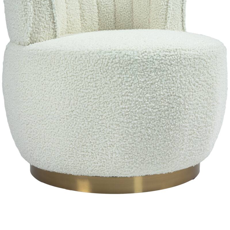 360 Degree Swivel Cuddle Barrel Accent Sofa Chairs, Round Armchairs with Wide Upholstered, Fluffy Velvet Fabric Chair