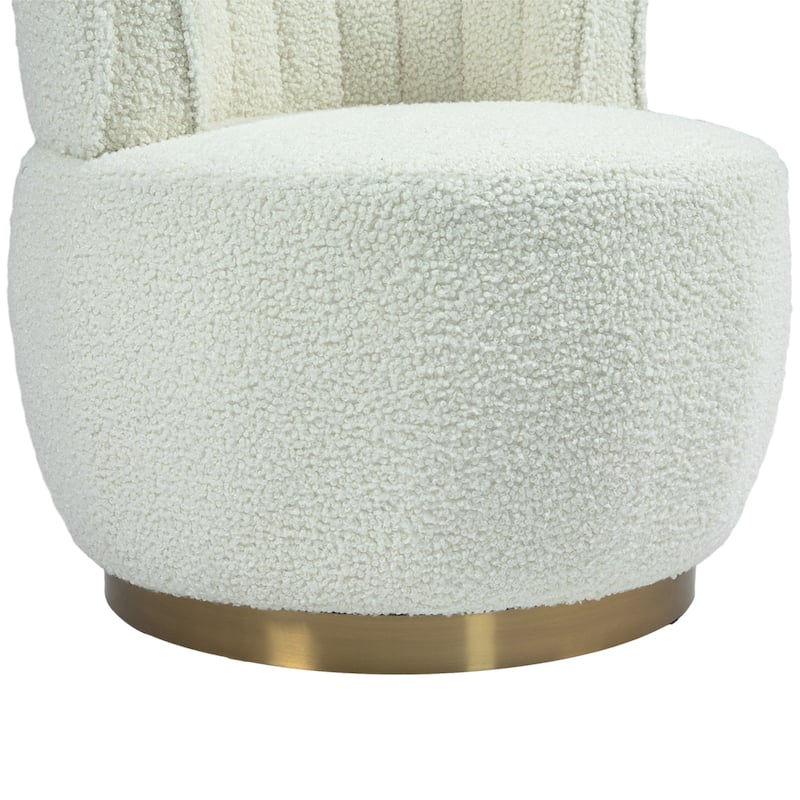 360 Swivel Barrel Chair, Velvet Modern Accent Chair, Upholstered Mid Century Comfy Arm Chair, Round Sherpa Side Chair