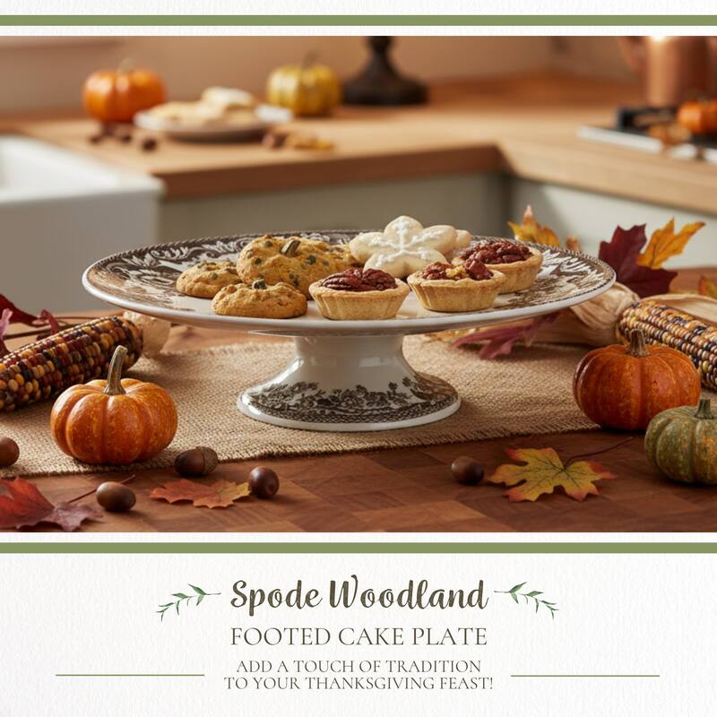 Spode Delamere Footed Cake Plate - 10.5 Inch