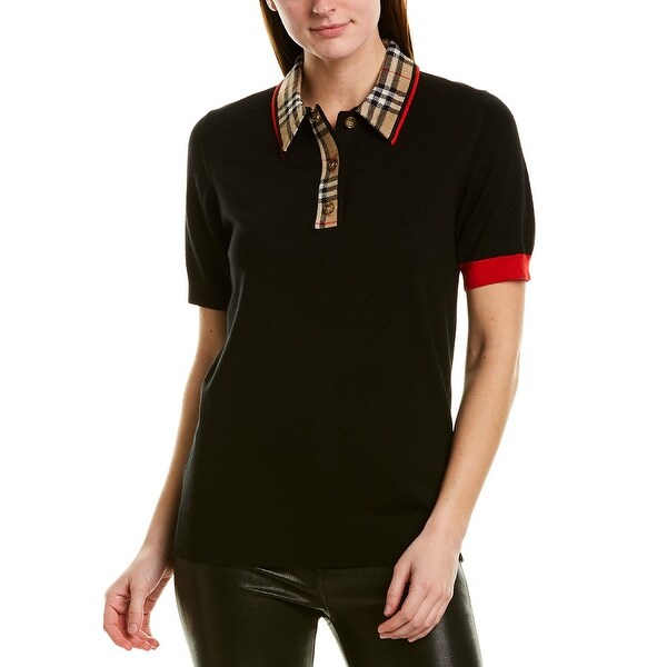 burberry vintage check merino wool polo shirt