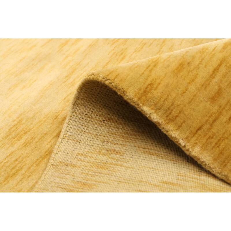 ECARPETGALLERY Hand Loomed Kashkuli Gabbeh Light Gold Wool Rug - 5'4 x 7'5