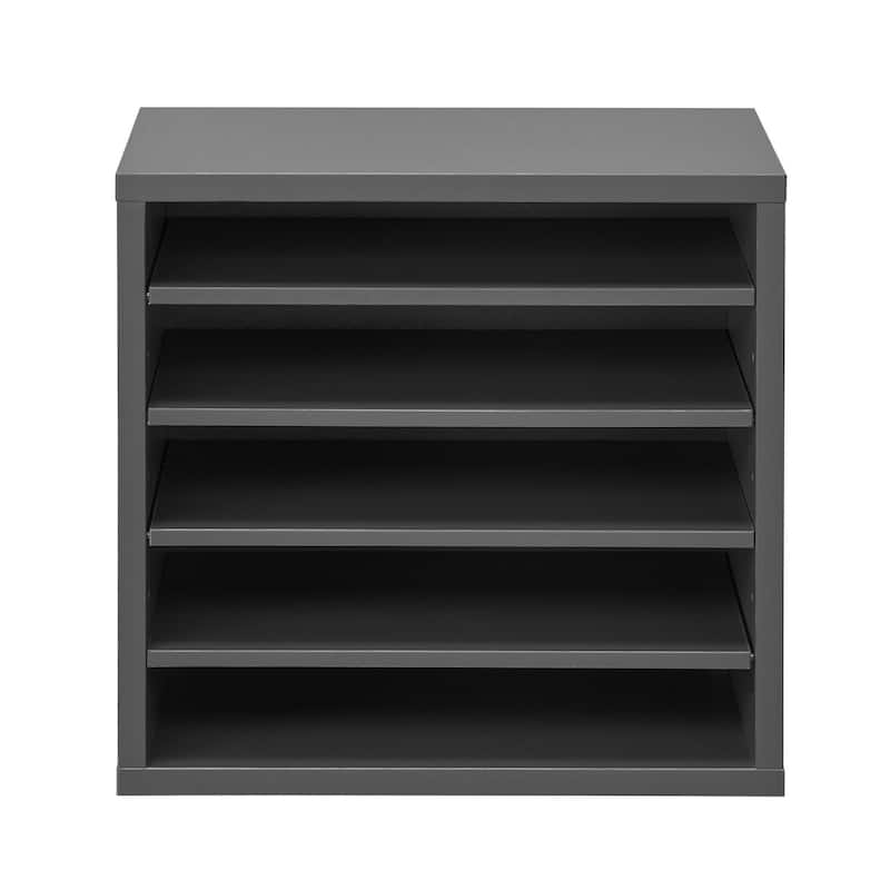 5 Compartments Office Literature Organizers Mailbox with Adjustable and Removable Shelves