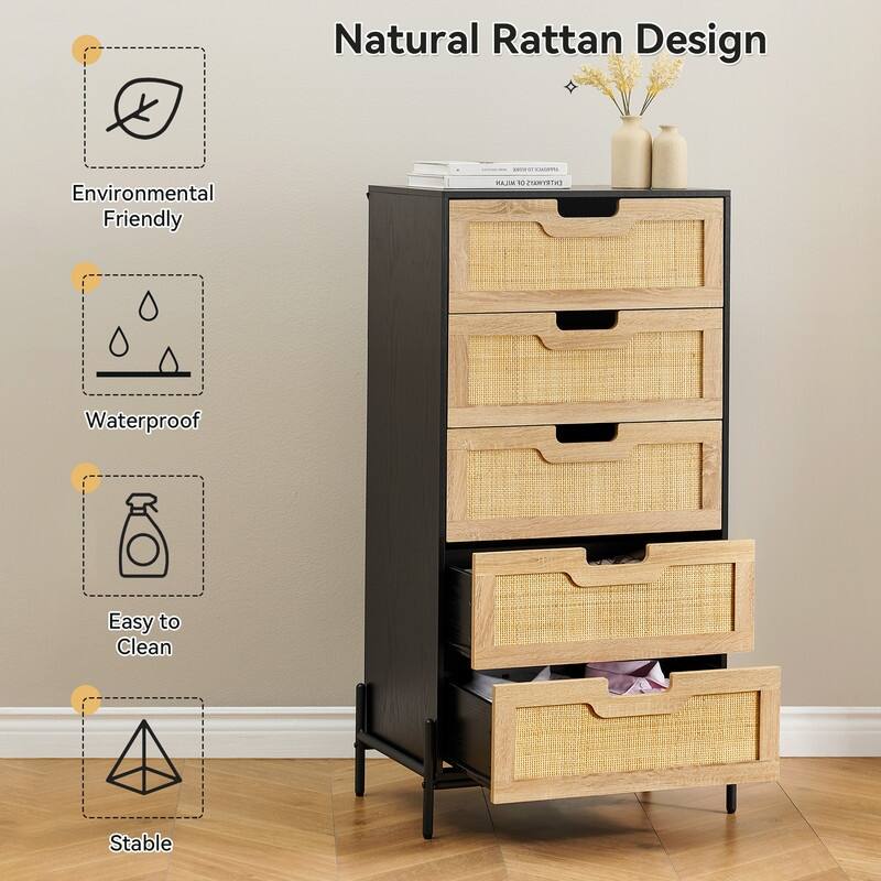 Rattan chest of drawers