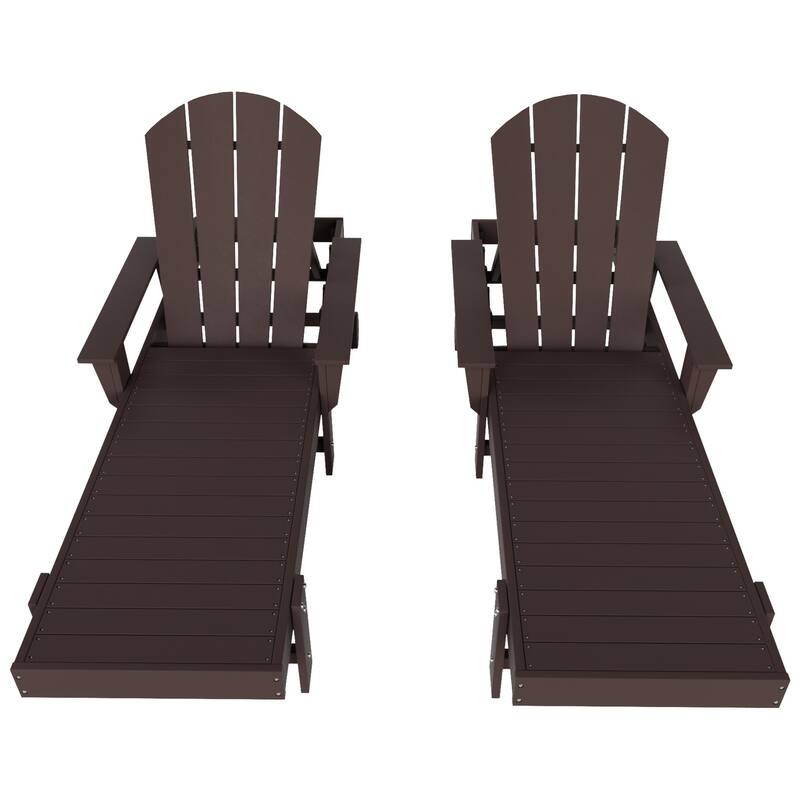 Polytrends Laguna Hdpe All Weather Outdoor Patio Pool Reclining Chaise Lounge With Arms And Wheels (Set Of 2)