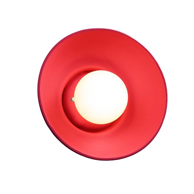 Justice Design Group Ceramic Coupe Wall Sconce - Carbon Matte Black/Cerise