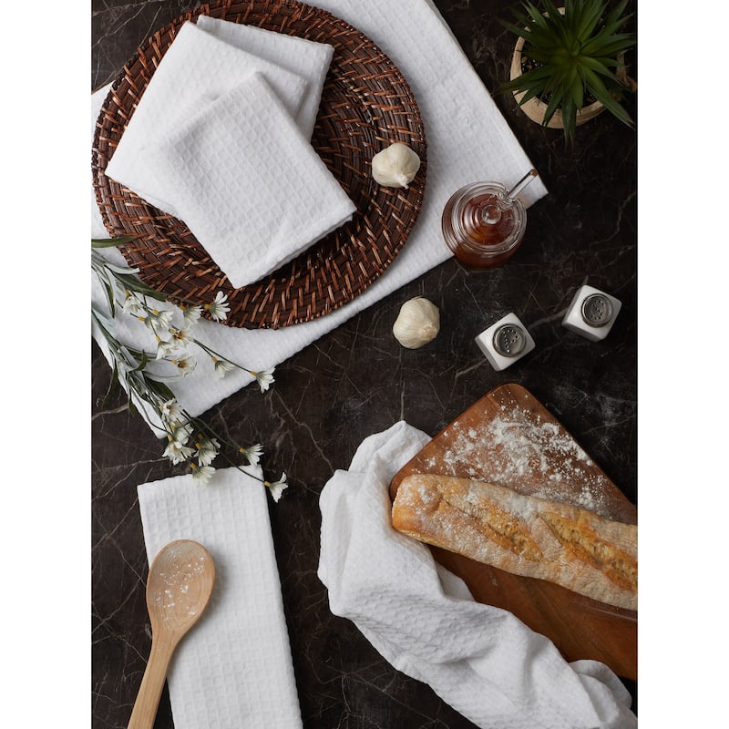 DII Black Recycled Cotton Waffle Dishtowel (Set of 6)
