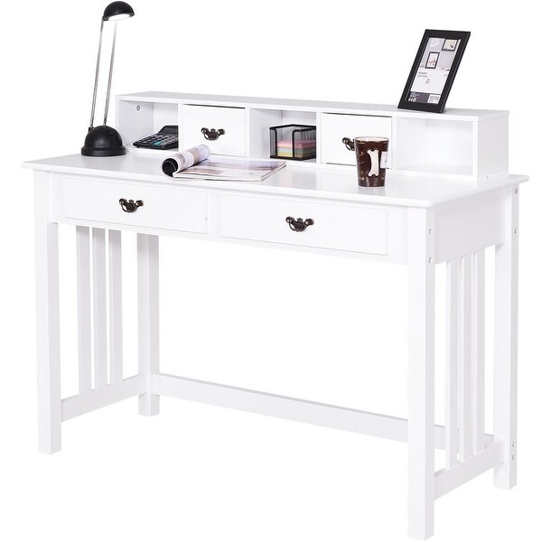 Costway Writing Desk Mission White Home Office Computer Desk 4 Drawer. Opens flyout.
