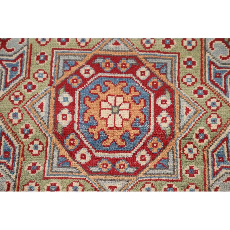 Hand Knotted Oriental 100% Wool Carpet Traditional Geometric Red Kazak Area Rug - 10' 5'' X 6' 3''
