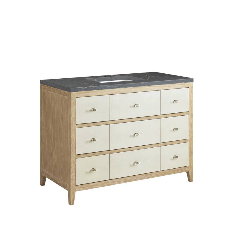 James Martin Vanities Celeste 48" Single Vanity, Sunwashed Oak with Embossed Shagreen