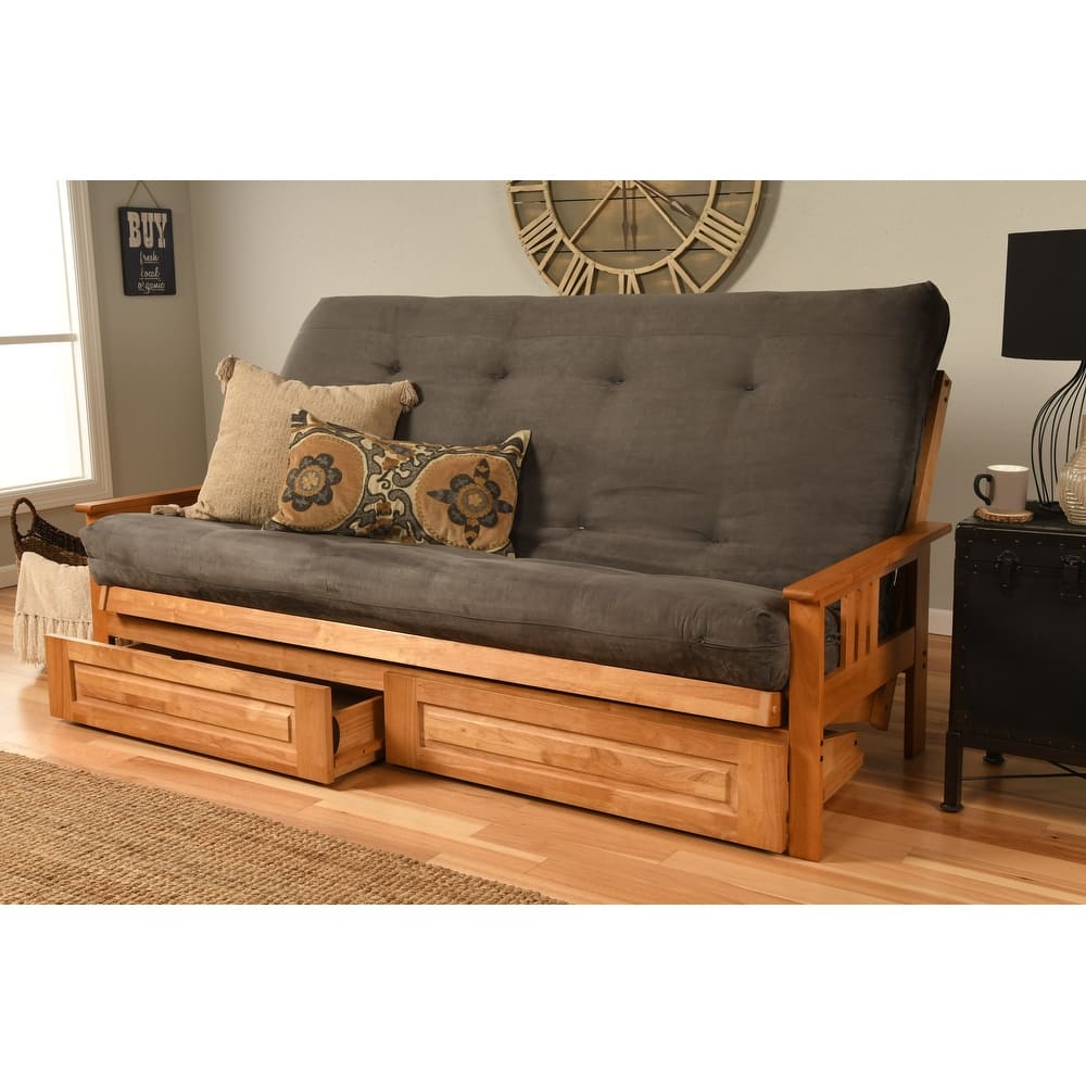 Butternut Queen-size Storage Futon Set with Suede Mattress