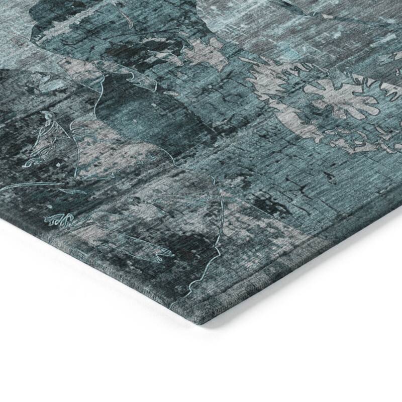 Alnave Artistic Abstract Weather Resistant Blended Style Runner Outdoor Rug