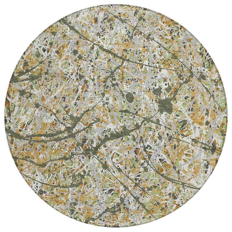 Machine Washable Indoor/ Outdoor Modern Splatter Chantille Rug