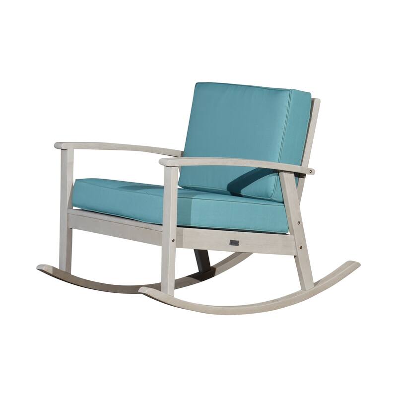 DTY Outdoor Living Longs Peak Eucalyptus Rocking Chair with Cushions