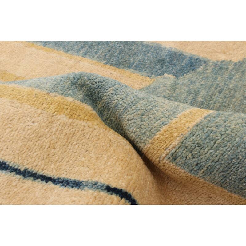ECARPETGALLERY Hand-knotted Finest Peshawar Ziegler Blue Wool Rug - 8'0 x 10'0