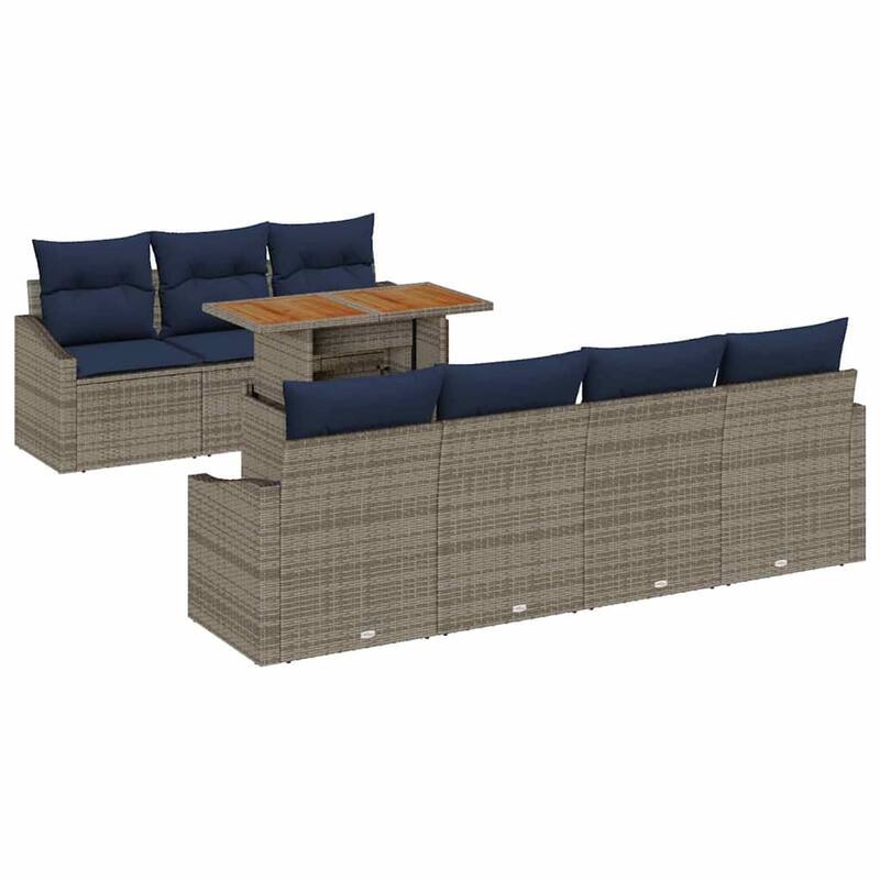 vidaXL 8 Piece Garden Sofa Set with Cushions - 91.7×24.4×27.2