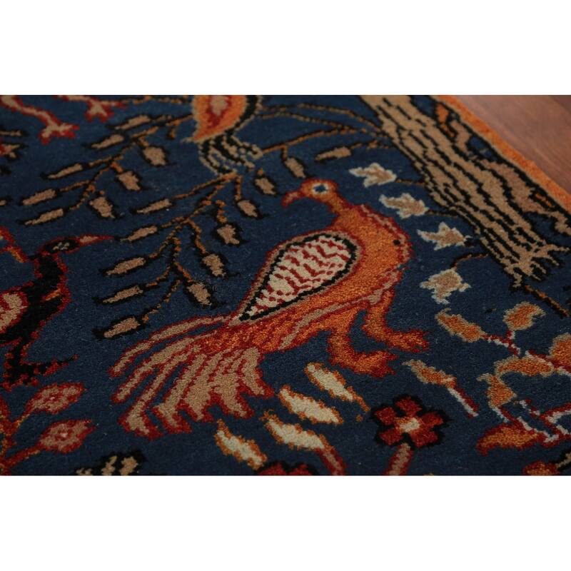 Blue Ziegler Indian Foyer Rug Hand-Knotted Wool Carpet - 2'6"x 5'9"