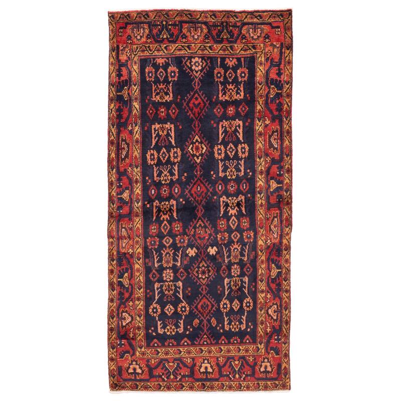 ECARPETGALLERY Hand-knotted Andelz Dark Navy Wool Rug - 3'5 x 7'1