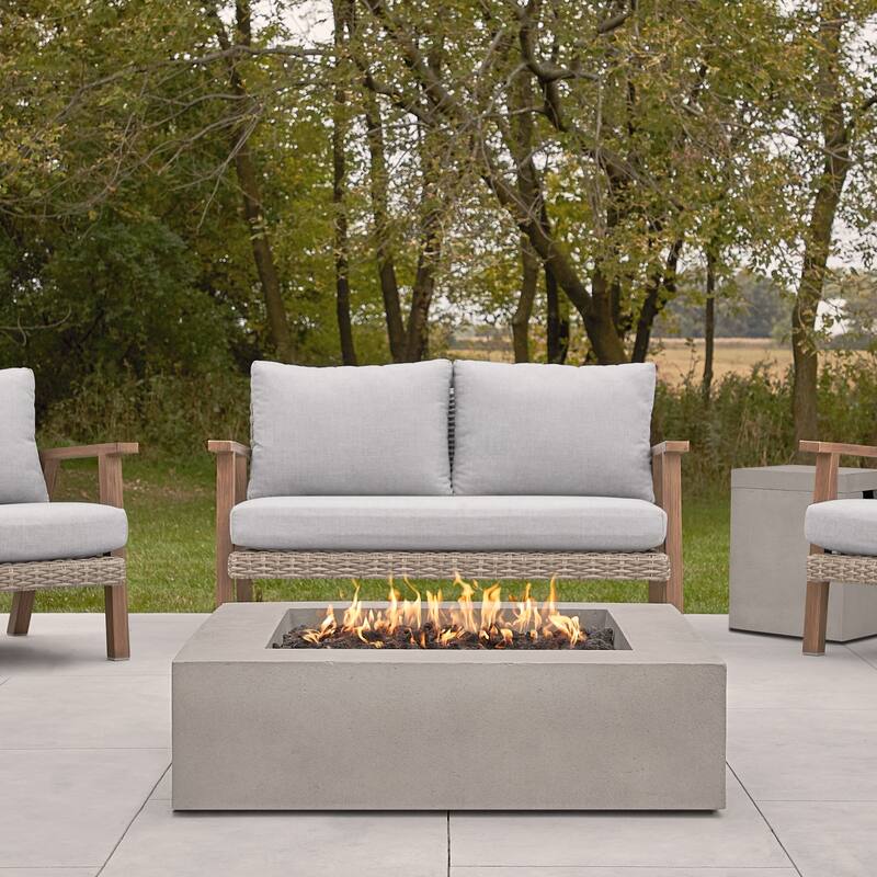 Emery 42.5" Square Propane Fire Table in Flint