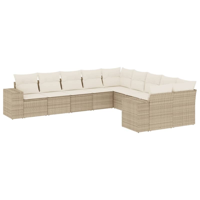 vidaXL Patio Sofa Set with Cushions Outdoor Conversation Furniture Poly Rattan