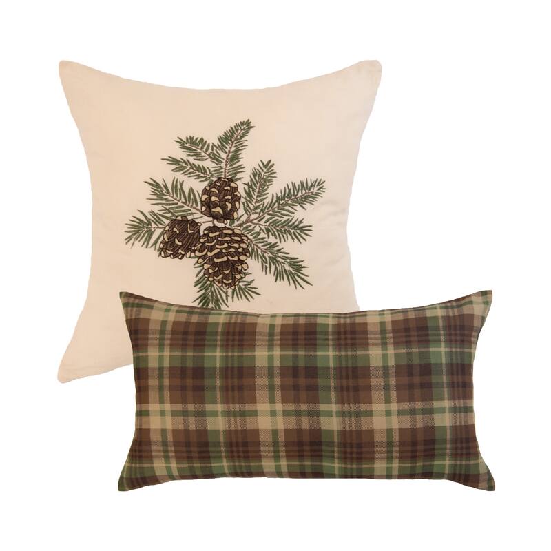 Donna Sharp Pine Star 2PC Decorative Pillow Set - Polyester - Set of 2 - Accent