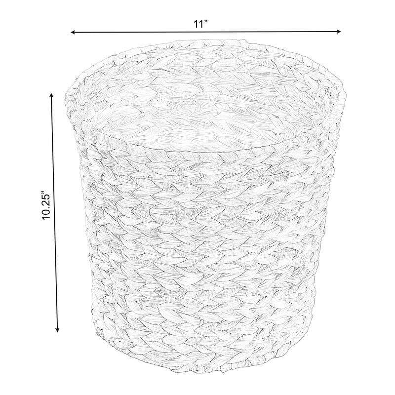 Natural Water Hyacinth Round Waste Basket
