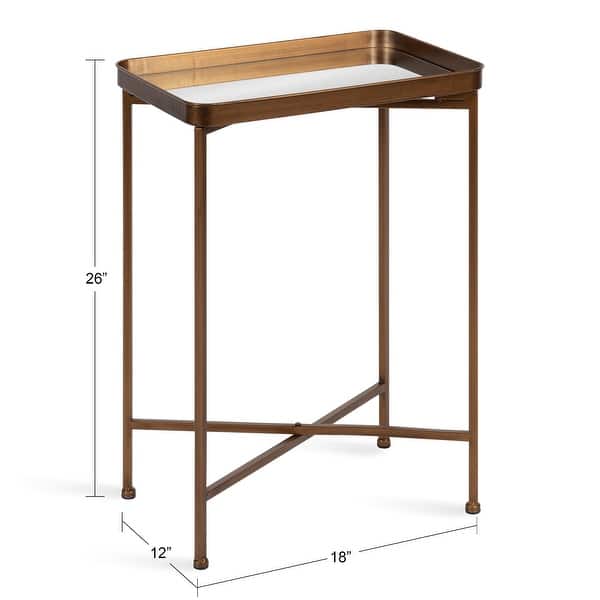 Kate and Laurel Celia Metal Tray Accent Table On Sale Bed Bath