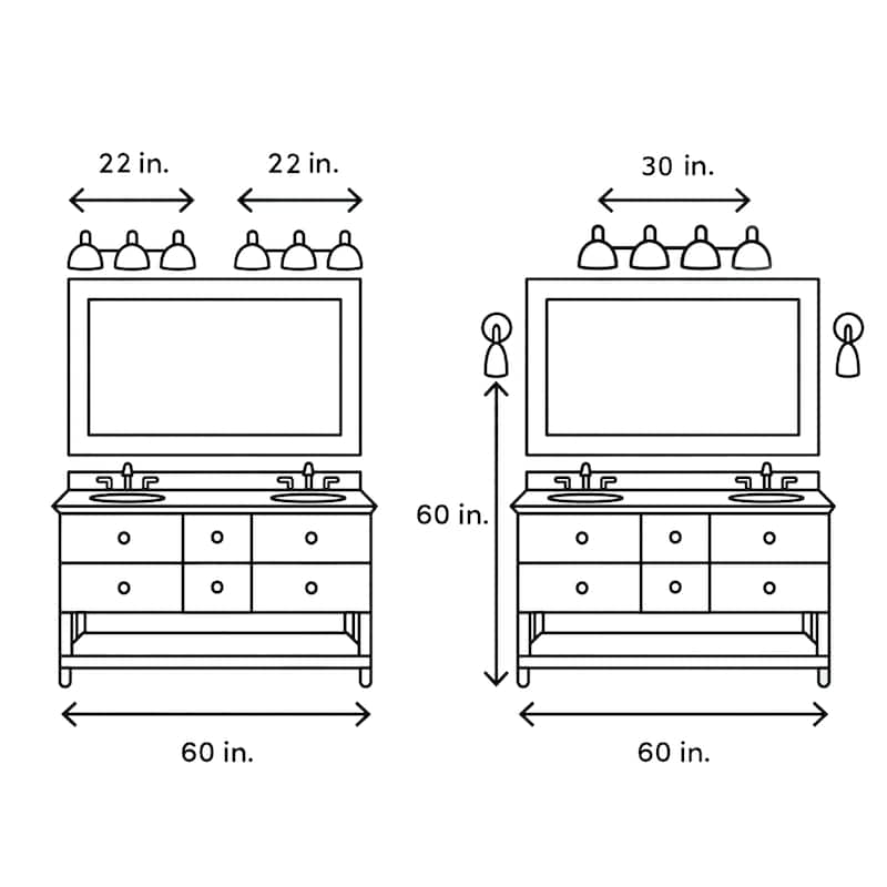 Koini 30 1/2inches Modern Gold Bathroom Vanity Lights 4light Clear