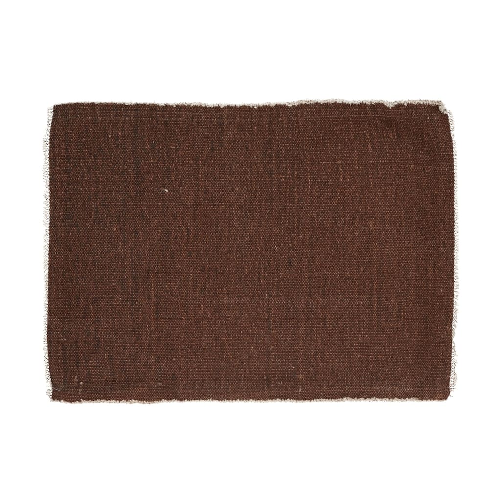 Rectangular Handwoven Cotton Placemat - 19.5" - Brown