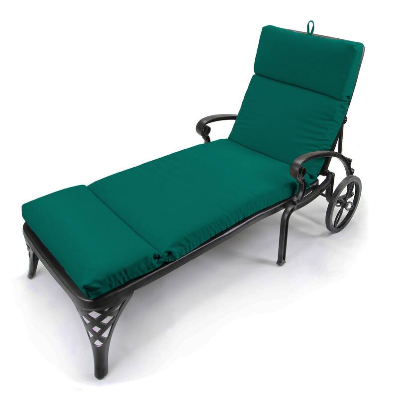 72" x 22" Outdoor Chaise Lounge Cushion with Ties and Loop