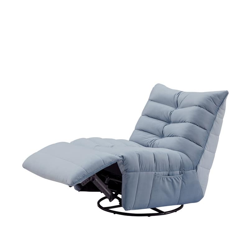 29.1" velvet off-white lazy lift sofa chair with arm pockets