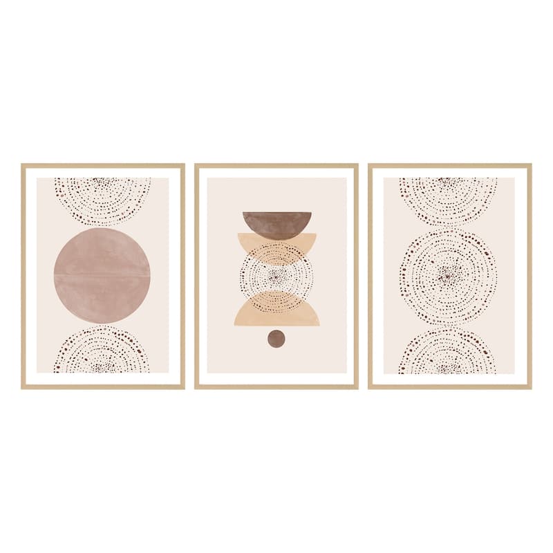 'Boho" Framed 3-Piece Wall Art Set by The Miuus Studio