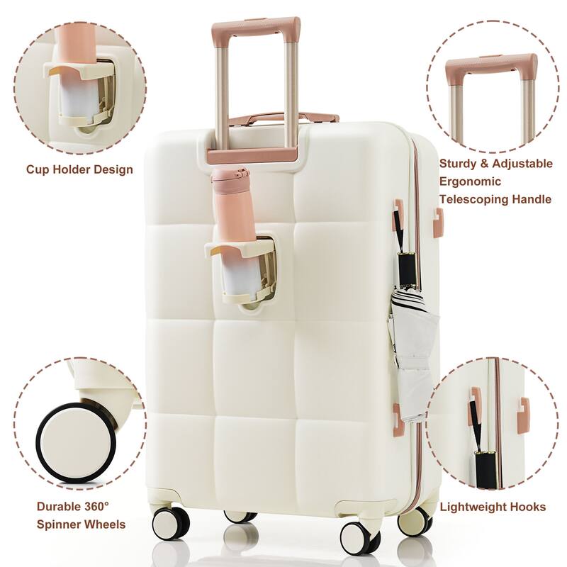 Luggage Set of Three, ABS Hard Shell Luggage with Spinner Wheels.