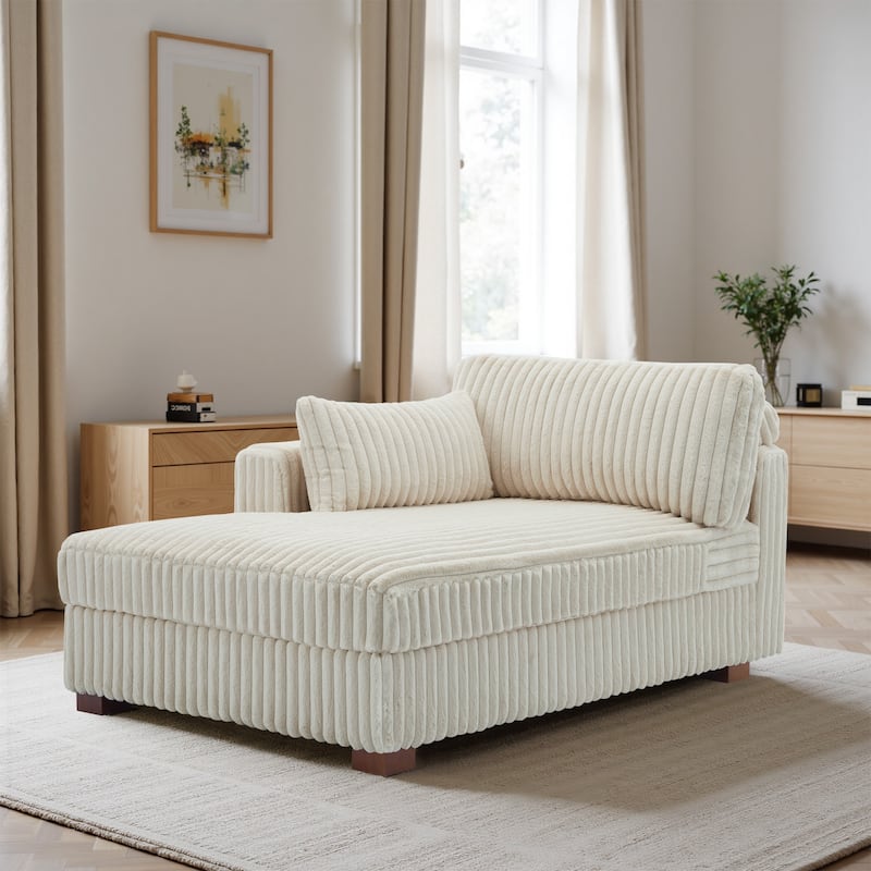 UIXE Modern Plush Corduroy Indoor Chaise Lounge Chair