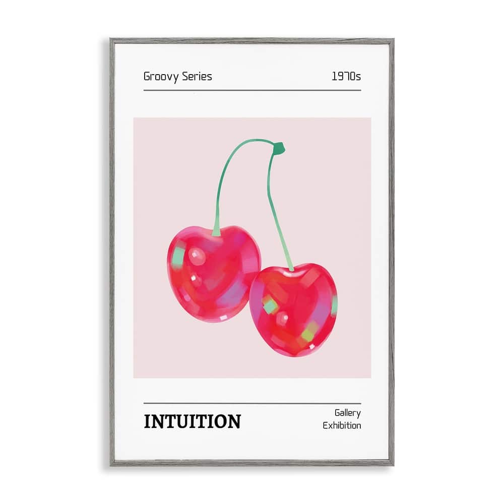 Stupell Intuition Phrase Cherries Framed Giclee Art Design By LSR Design Studio