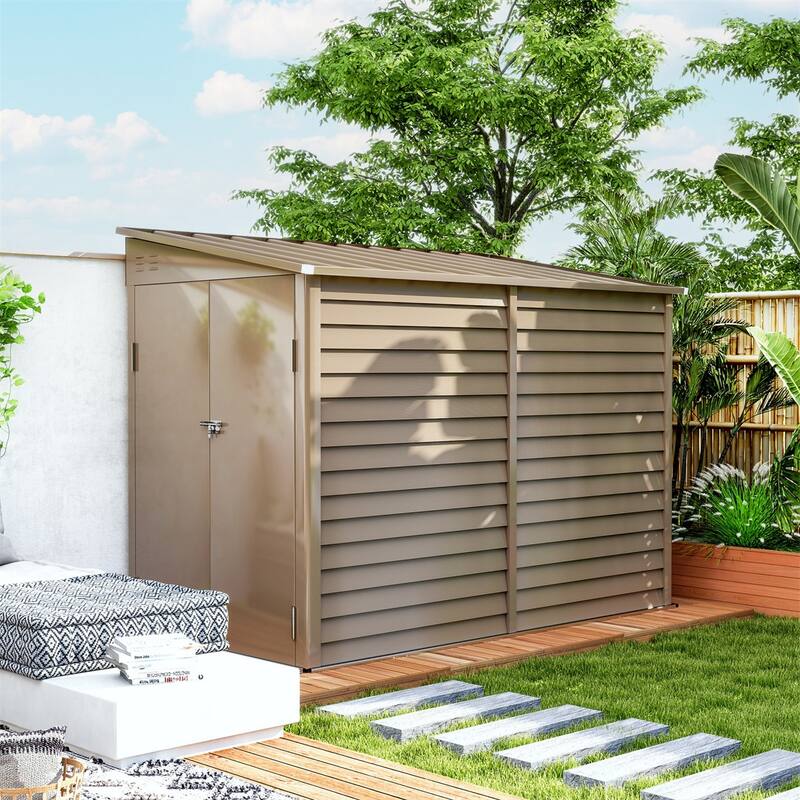 Outdoor Garden Shed With Double Doors Steel Frame And Ventilation