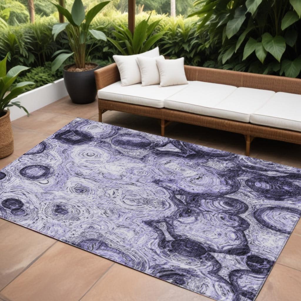HomeRoots Abstract Transitional Rectangle Outdoor Rug