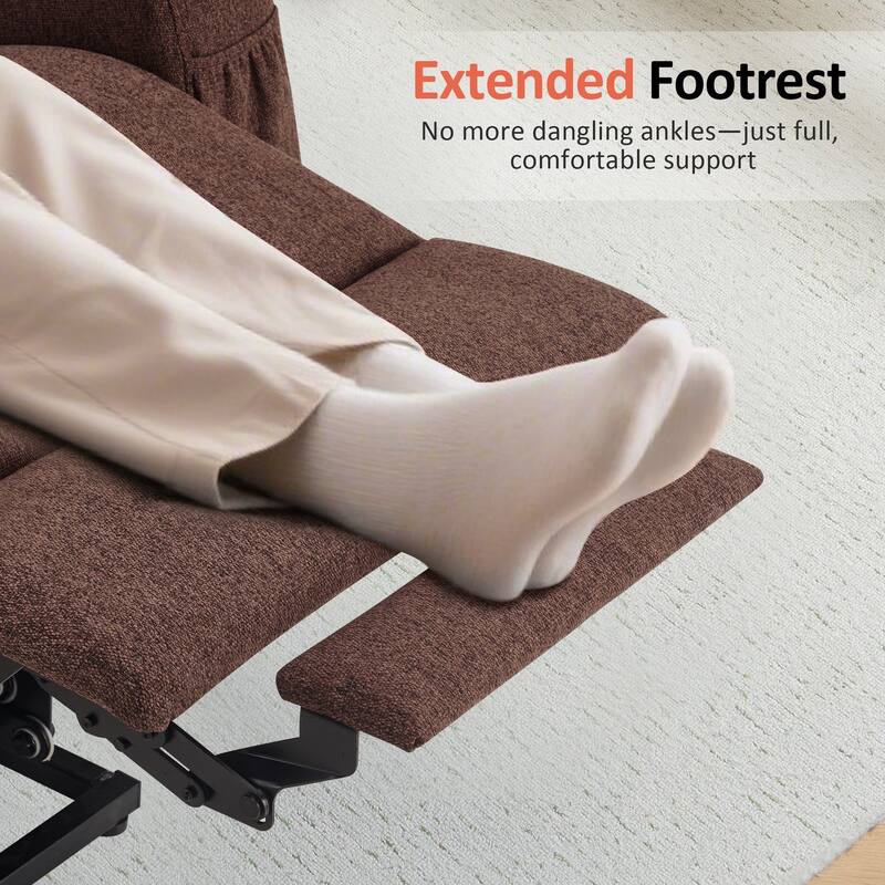 MCombo Small Power Lift Recliner Chair Sofa with Massage and Heat, 3 Positions and USB Ports Extended Footrest, Fabric 7141