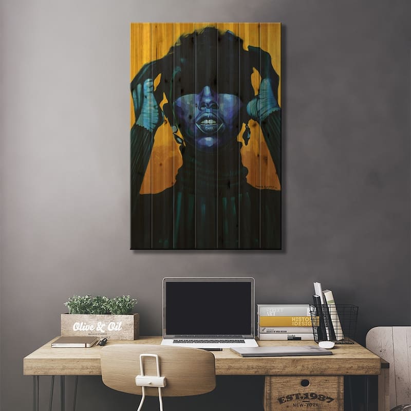 Restrained II Print On Wood by Damola Ayegbayo - Multi-Color